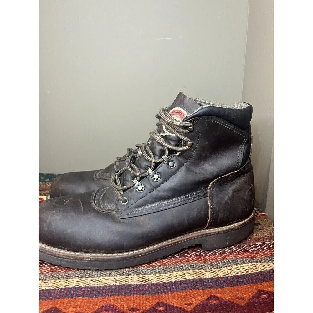 Irish Setter Redwing Made In USA 8600 Leather Safety Toe Work Boot Mens 11D
